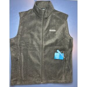 NEW Columbia Vest Mens Large Gray Steens Mountain Fleece Full Zip Outdoor Hiking